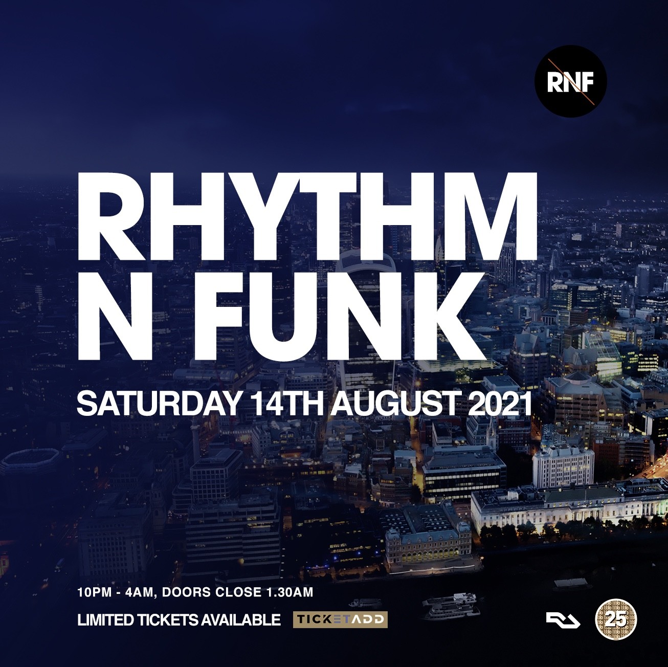 RHYTHM N FUNK  SATURDAY 14th AUGUST 2021